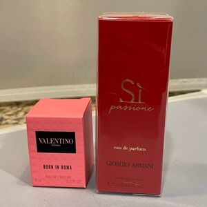 Lot 2 Auth Perfume Giorgio Armani Si .5 Oz Spray & Valentino Born in Roma .2 Oz!